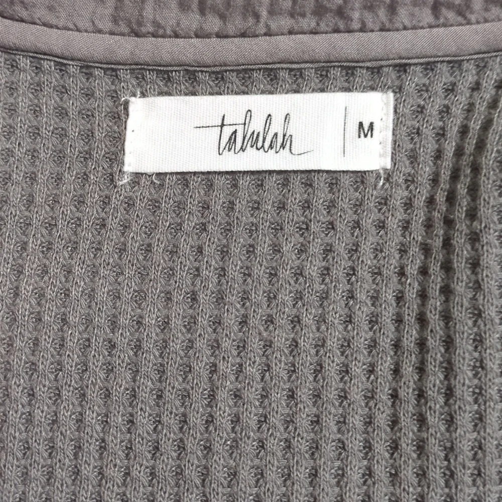 Shop Talulah Oversized Button Down Thermal Stone Washed Gray Shacket - Picture 8 of 11